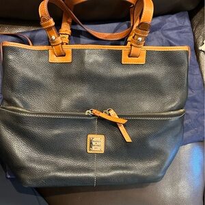 Dooney & Bourke Black and Brown Leather Briefcase